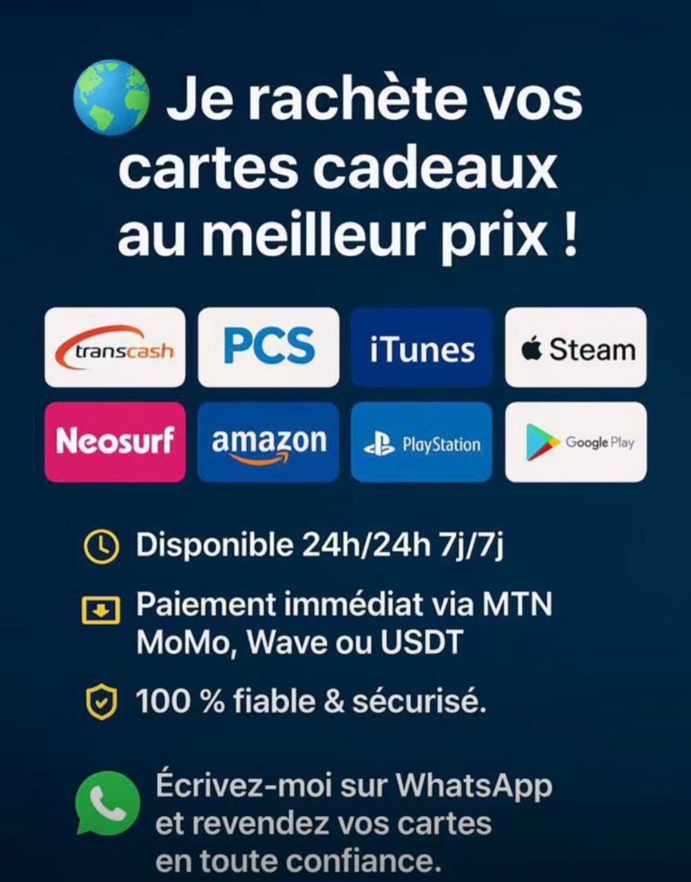 Gift Card Buyers Max Facebook ad: Disponible pour vos recharge Carte cadeaux