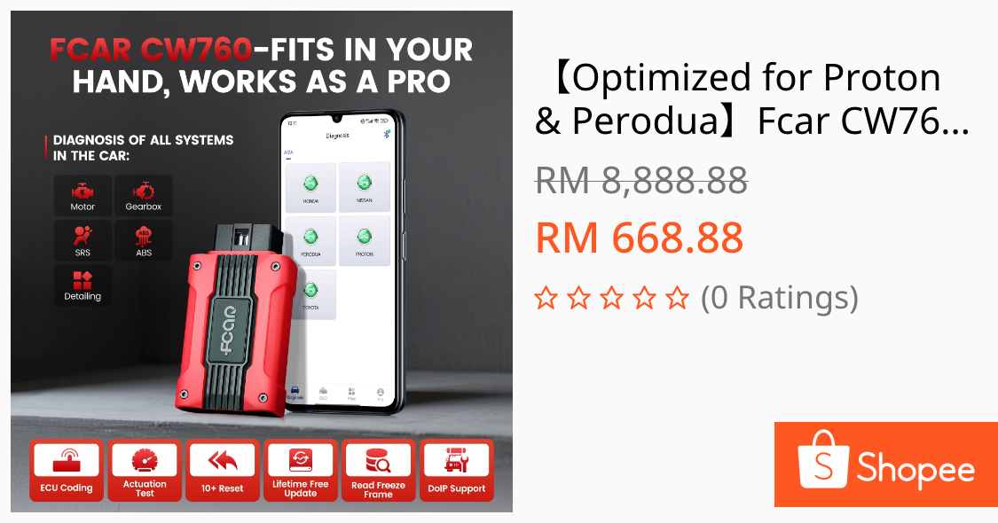 Shenzhen Fcar Technology Co., Ltd. Facebook ad: 【Optimized for Proton & Perodua】Fcar CW760 OBD2 Bluetooth…