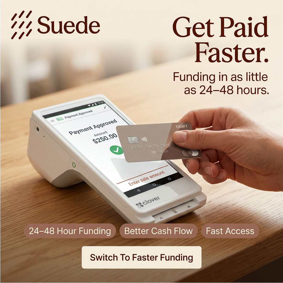 GoSuede Facebook ad: Stop Overpaying to Take Card Payments
