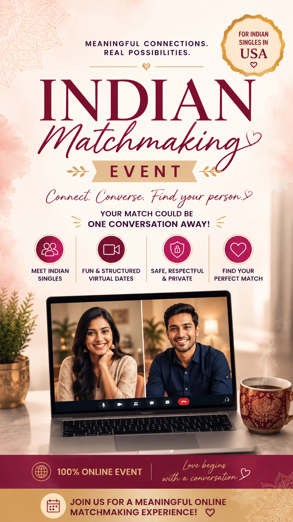 Indian Matchmaking Events Facebook ad: Meet Indian Singles in the Chicago Region