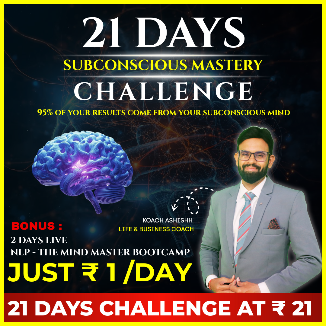 Koach Ashishh Facebook ad: From confused to confident in 21 days.