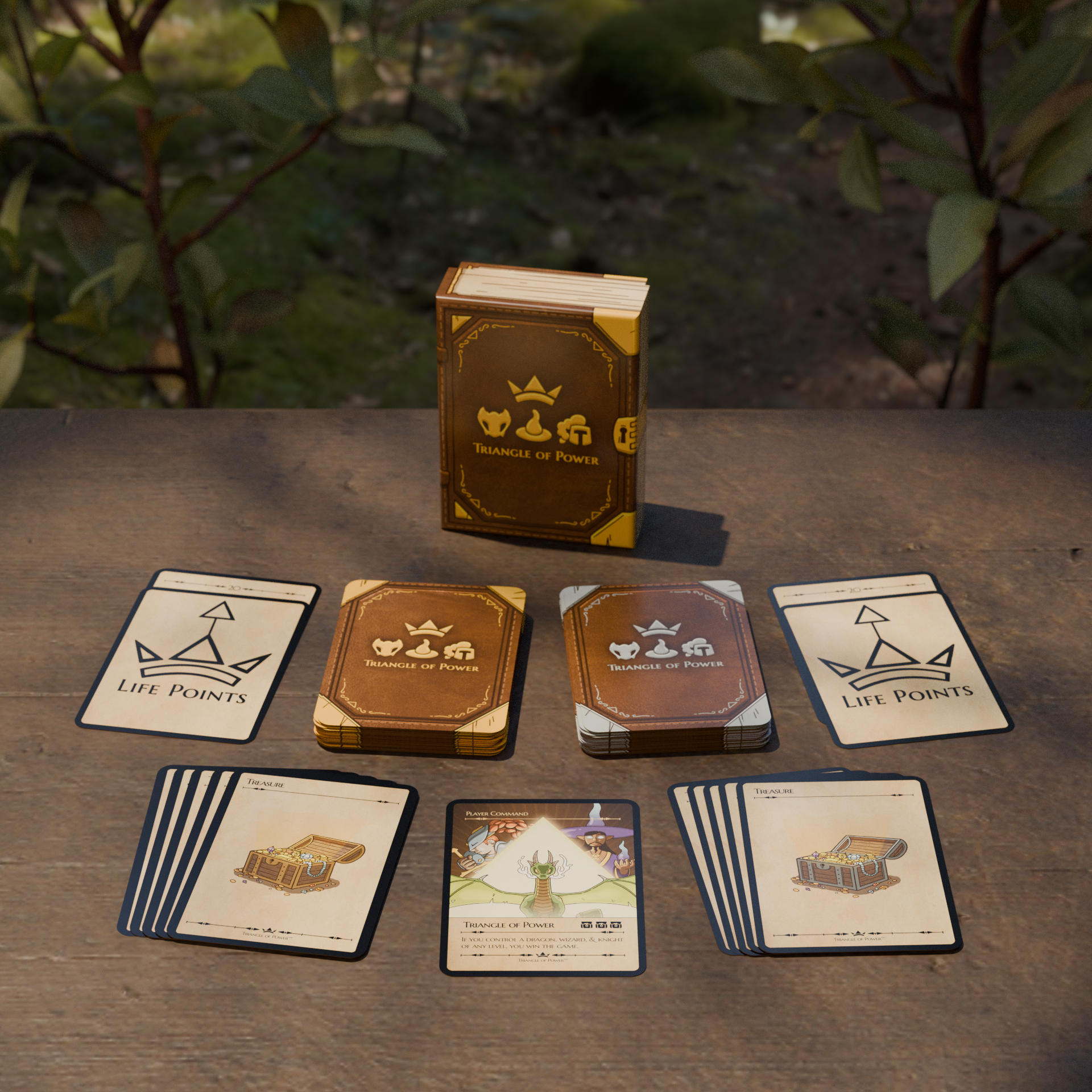 Triangle of Power Facebook ad: Pocket-Sized TCG Battles With Big-Brain Energy