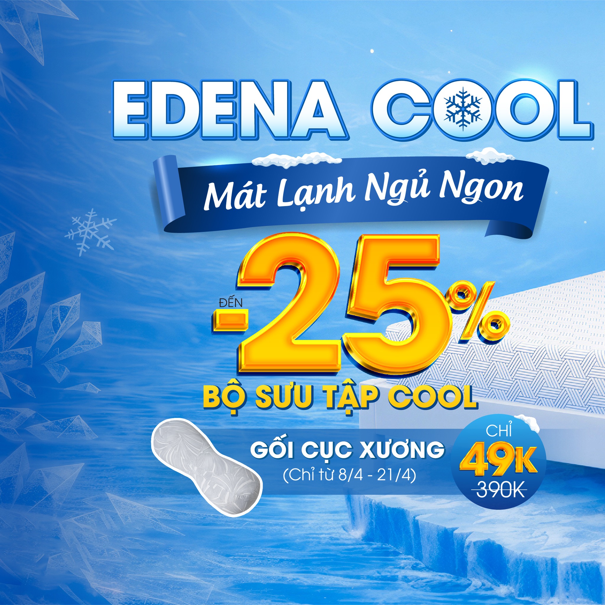 Chăn ra gối nệm Edena Facebook ad