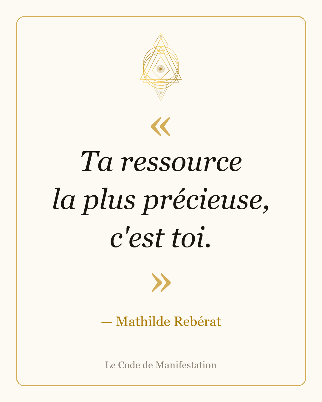 Mathilde Rebérat - La Voie de l'Évidence Facebook ad: Ton Code de Manifestation, écrit pour toi