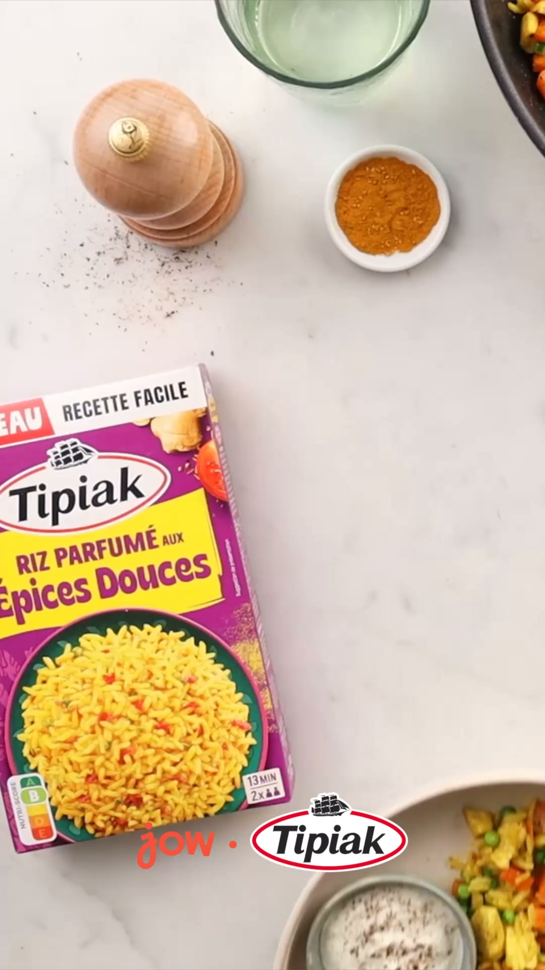 Jow Facebook ad: La recette du Riz sauté au poulet & épices douces