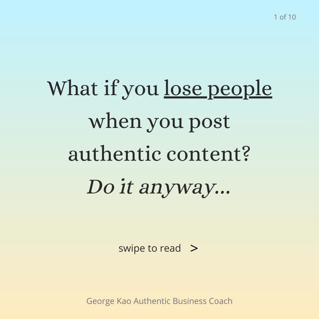 George Kao, Authentic Business Coach Facebook ad: What if you lose people