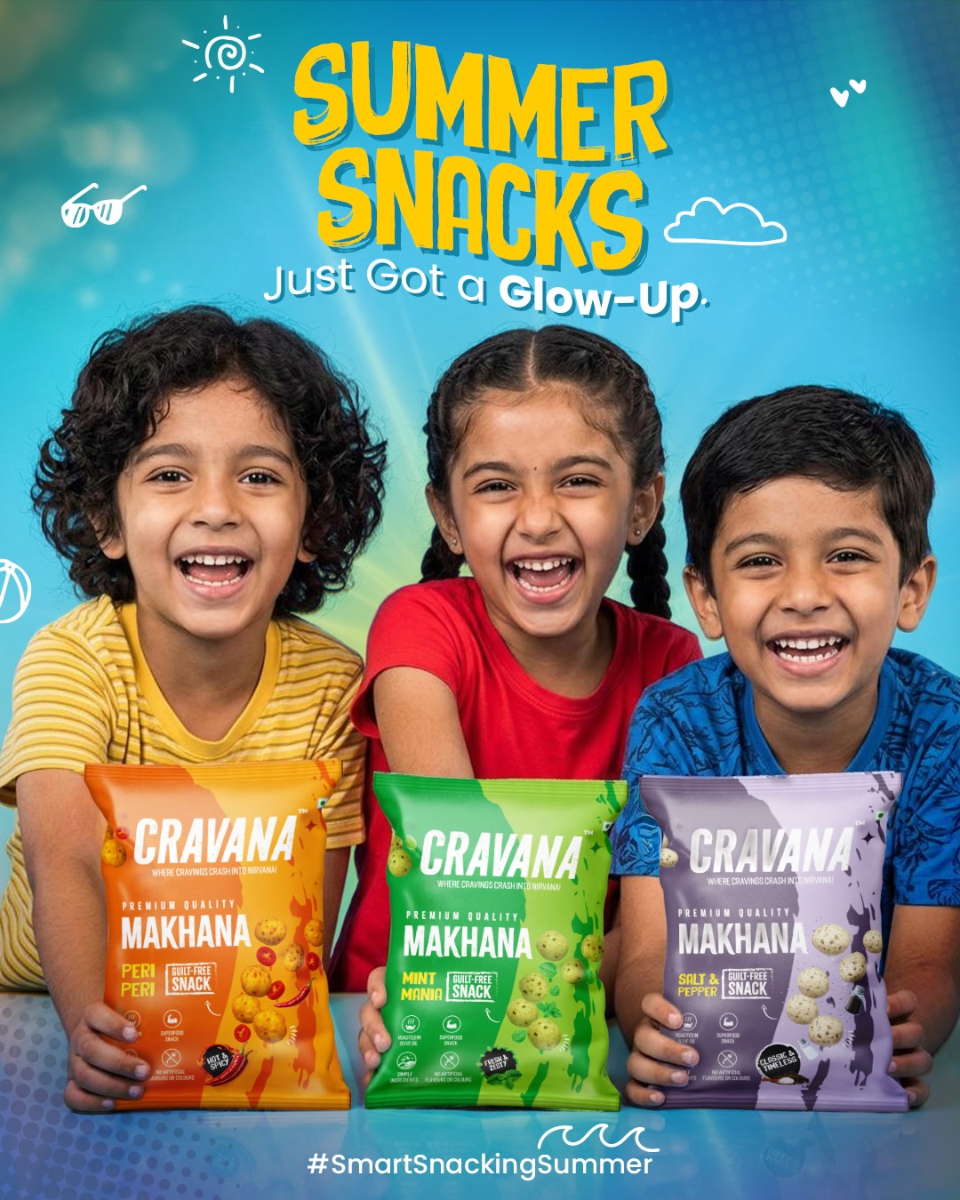 Cravana Facebook ad: Because this summer, their snack gets a glow-up…