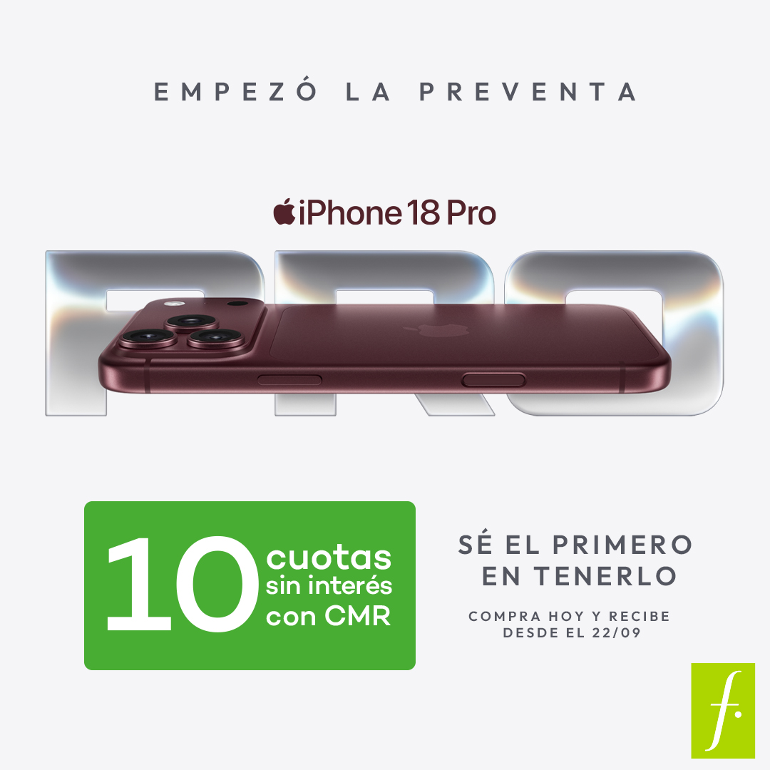 Falabella Facebook ad: Preventa iPhone 18 Pro