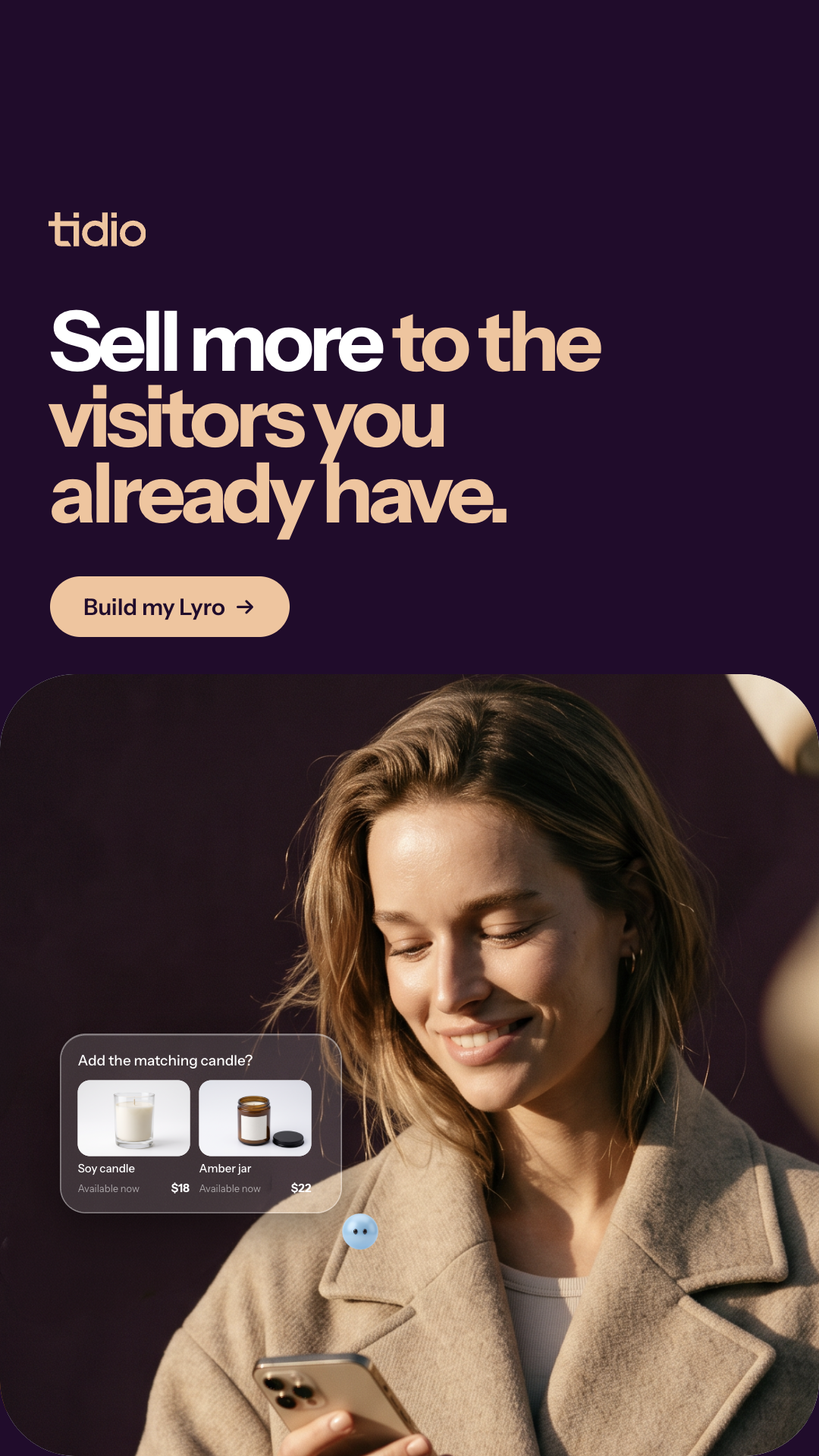 Tidio Facebook ad: Get More From the Clicks You Pay For