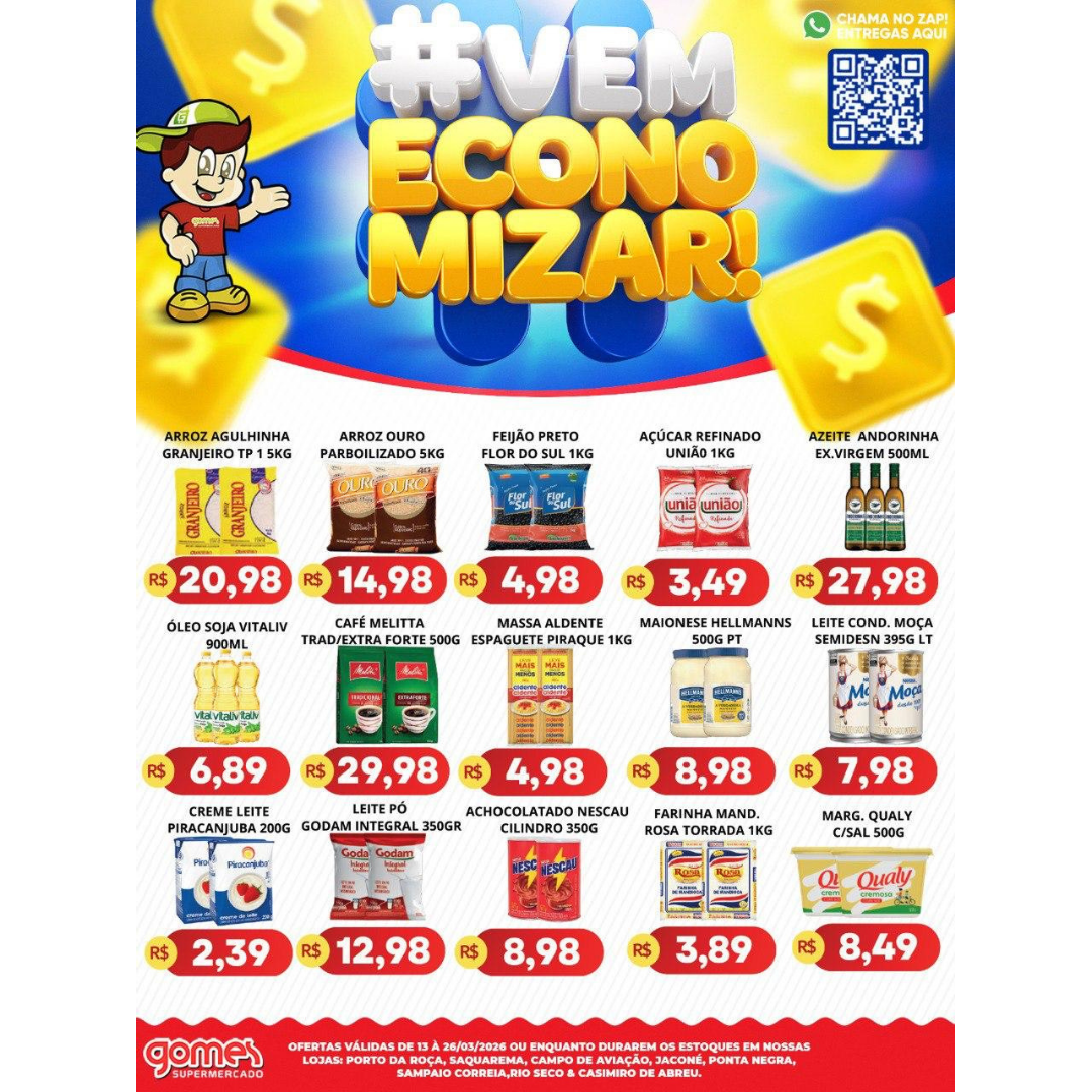 Gomes Supermercados Facebook ad from Mar 16, 2026