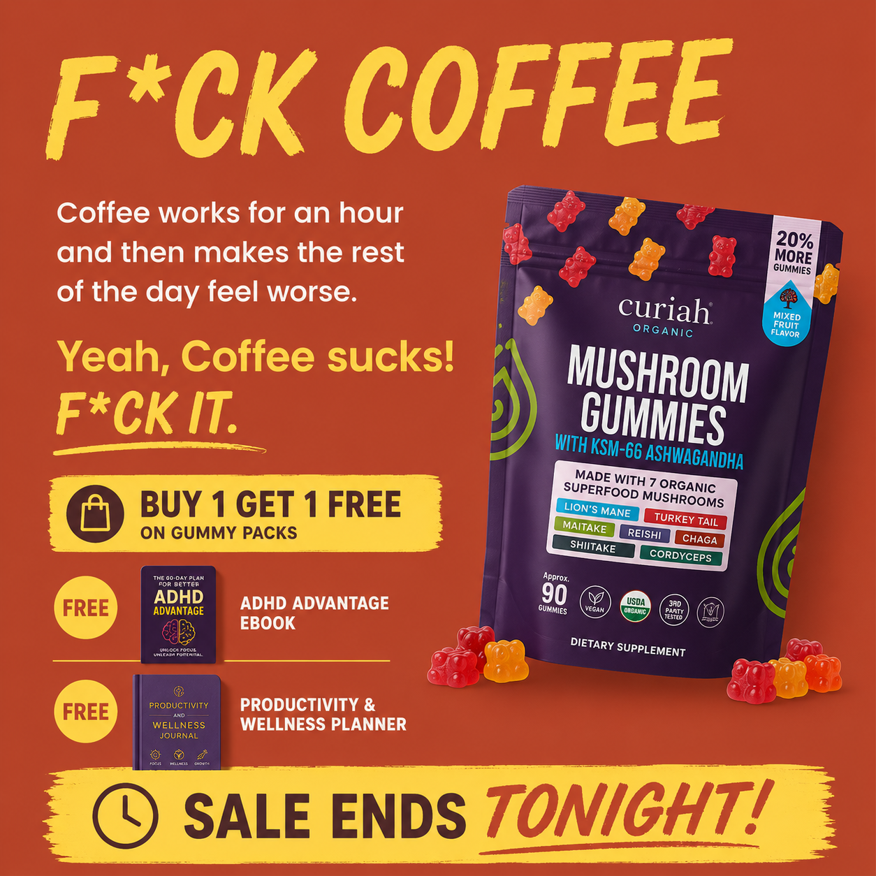 Curiah Inc Facebook ad: 10,000+ Happy Customers Buy 1 Get Free