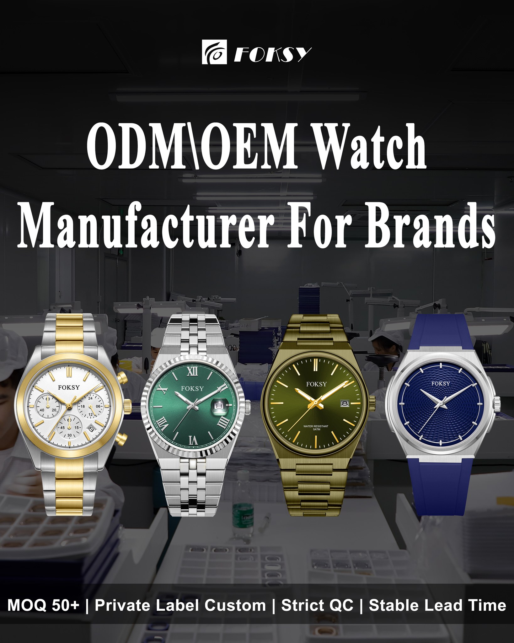 Foksy Watch Facebook ad: We’re a Shenzhen-based ODM/OEM watch manufacturer focused…