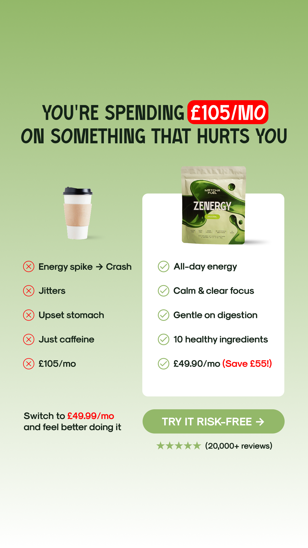 Matcha Fuel Facebook ad