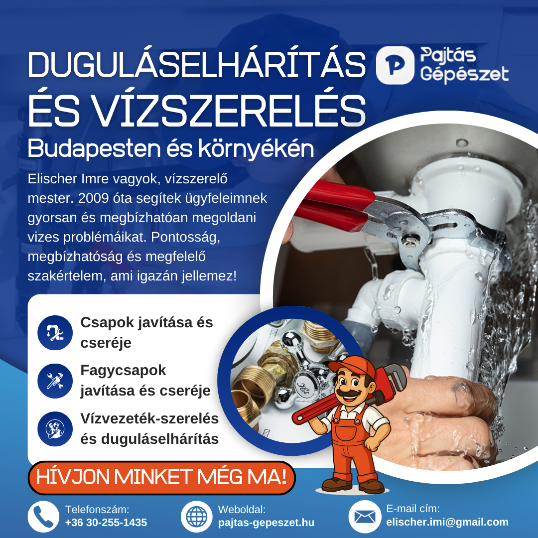 Elischer Imre víz-, gáz-, fűtésszerelés és duguláselhárítás Facebook ad