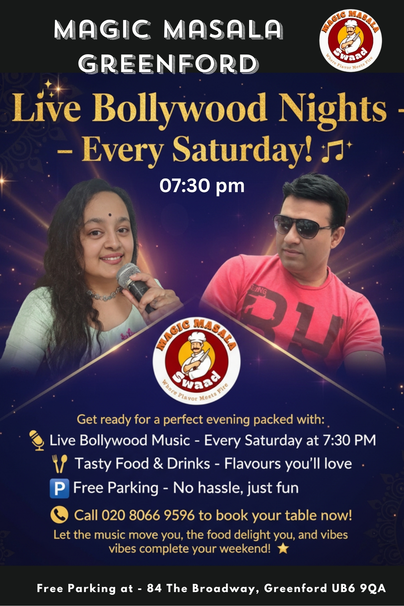 Magic Masala - Greenford Facebook ad: Bollywood Live Singing