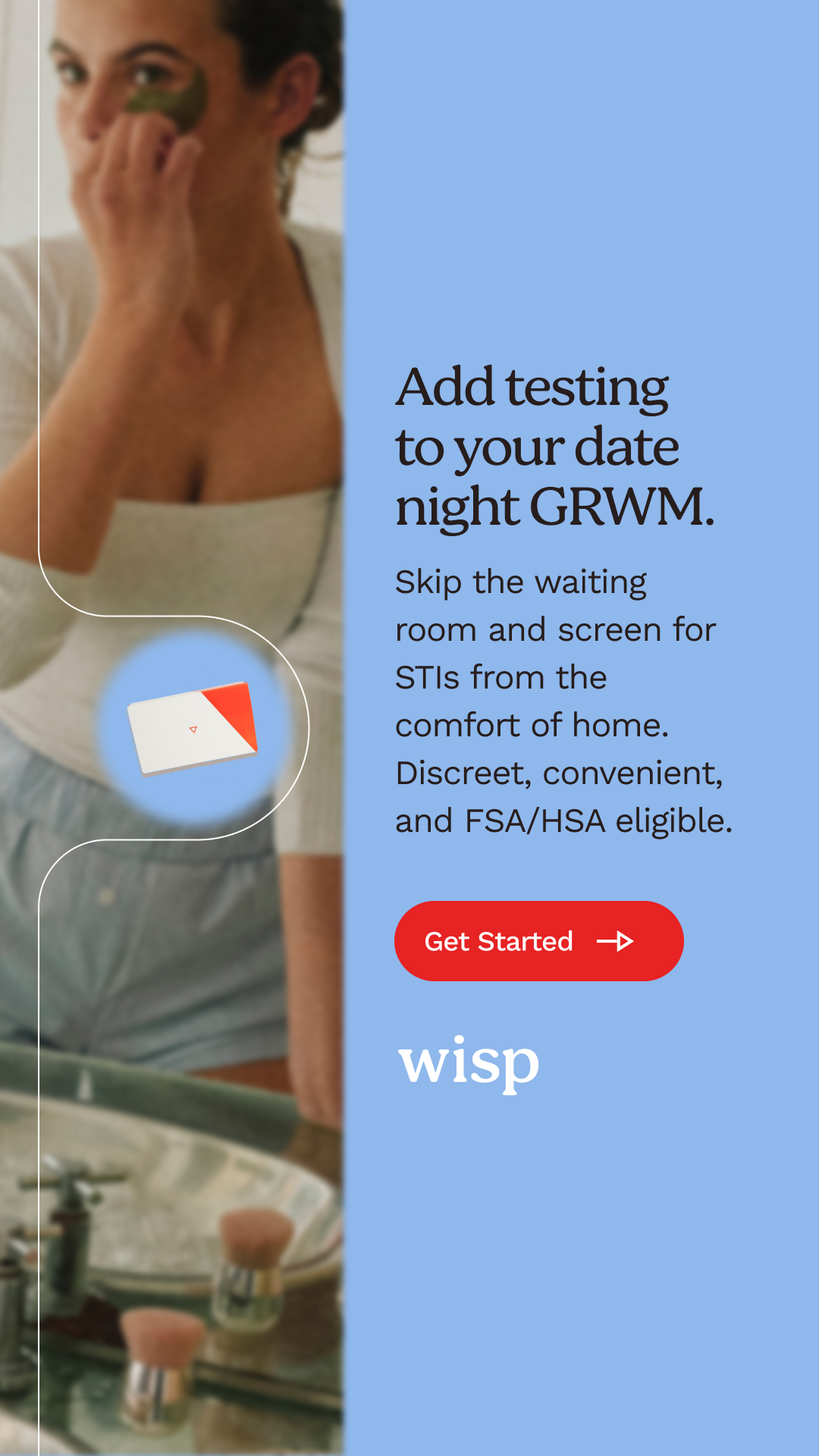 wisp Facebook ad: At-Home STI Testing, Made Simple