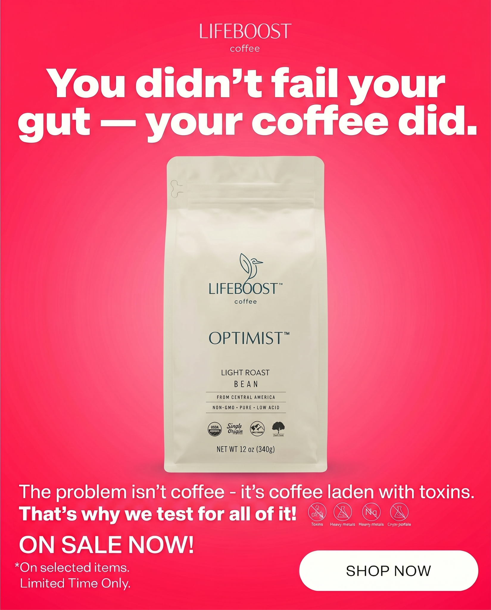 Lifeboost Coffee Facebook ad