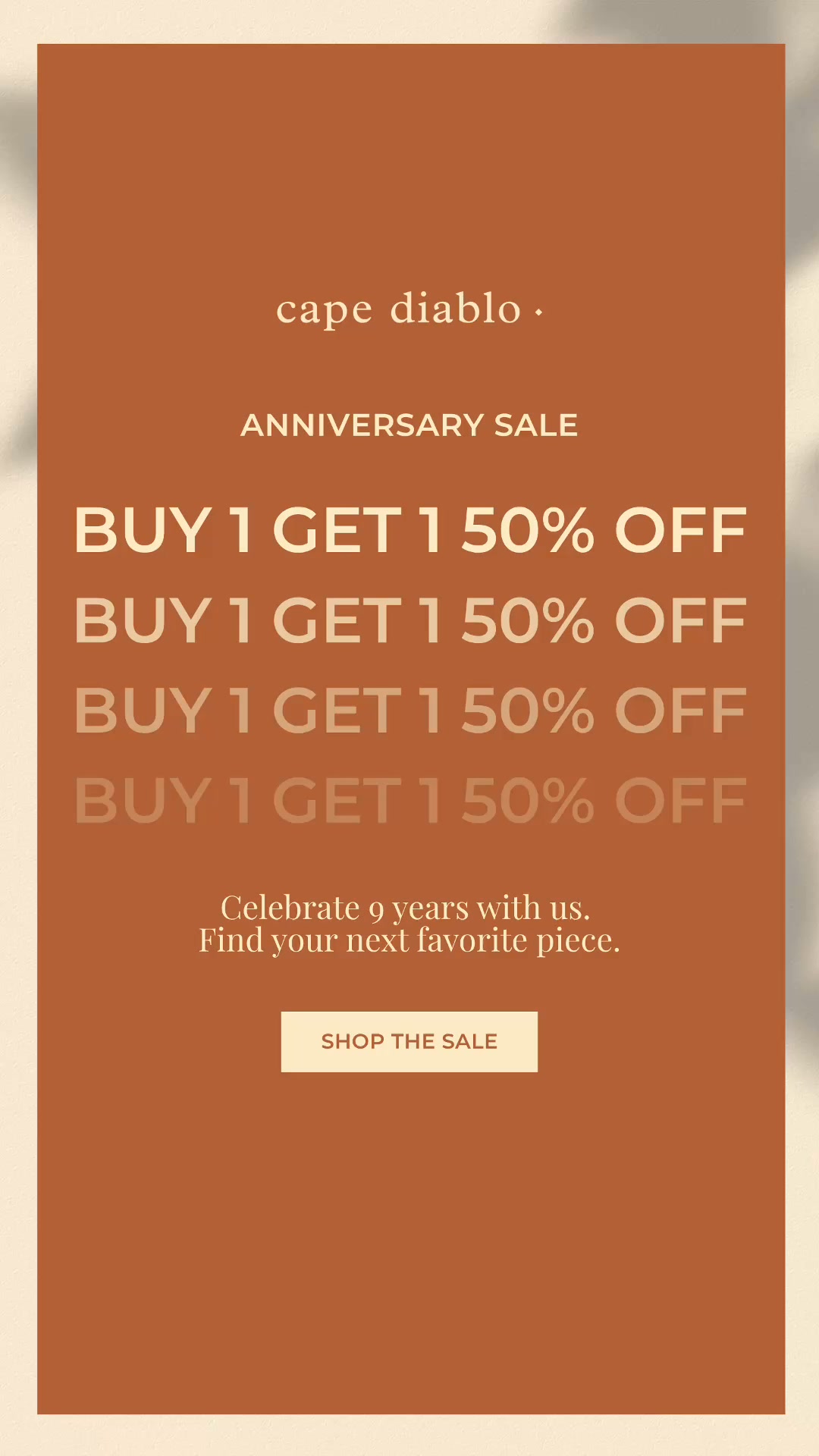 Cape Diablo Facebook ad: BUY 1, GET THE 2ND 50% OFF
