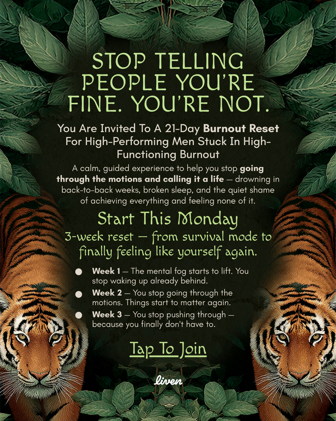 Liven: Self-Discovery Community Facebook ad