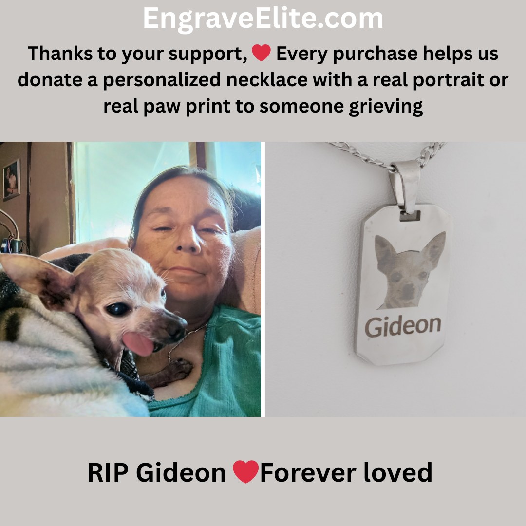Engrave Elite Facebook ad: RIP Gideon, Forever loved.
