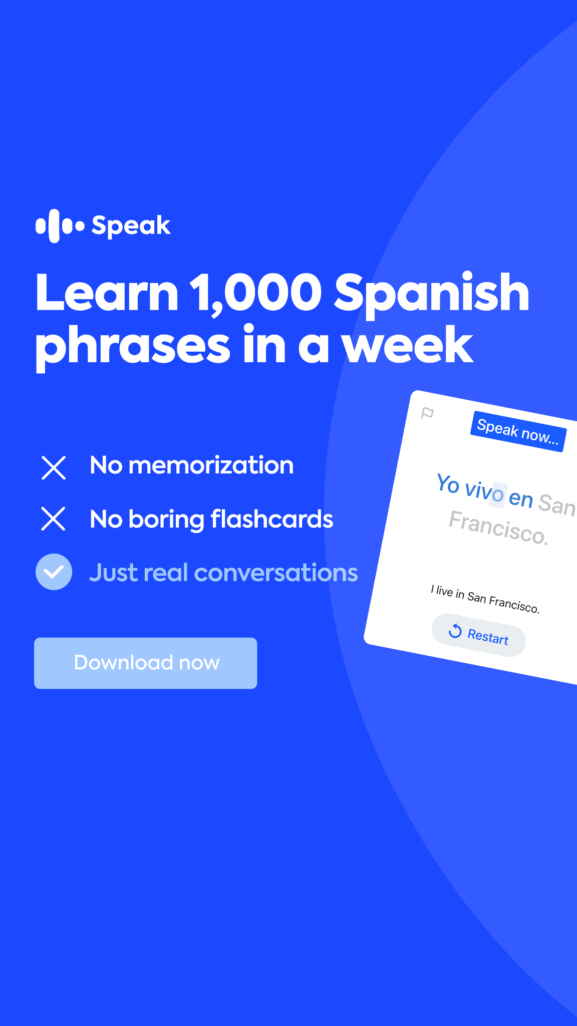 Speak Facebook ad