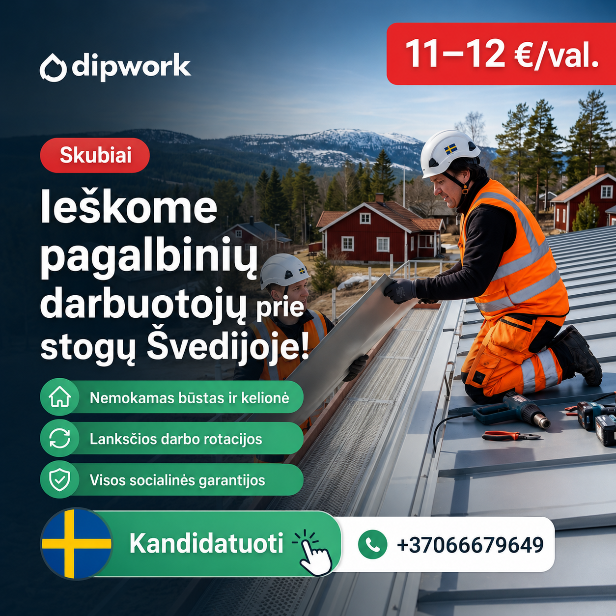 Dipwork Lietuva Facebook ad from Jul 13, 2026