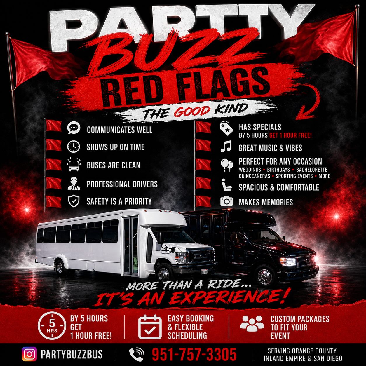 partybuzzbus Facebook ad: WARNING BEFORE BOOKING PARTY BUZZ