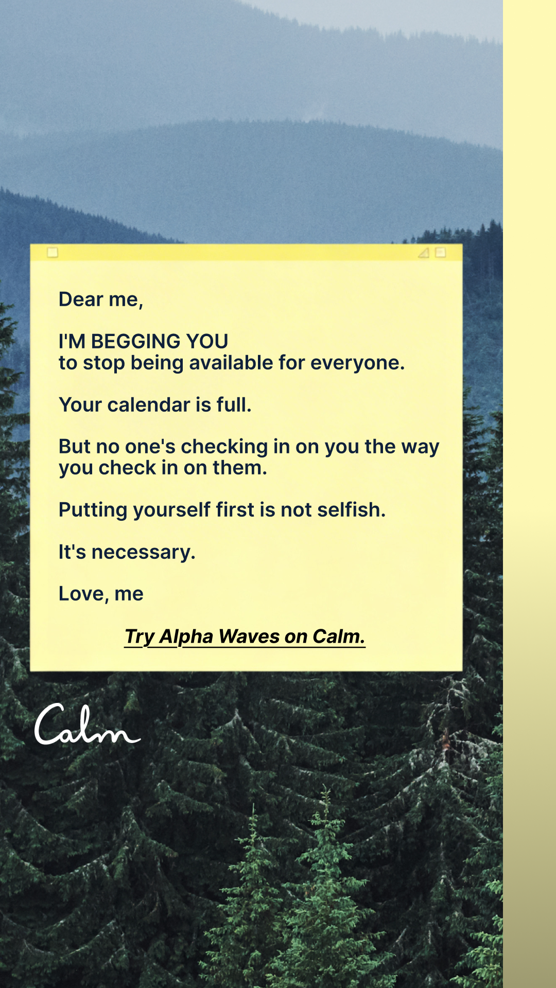 Calm Facebook ad