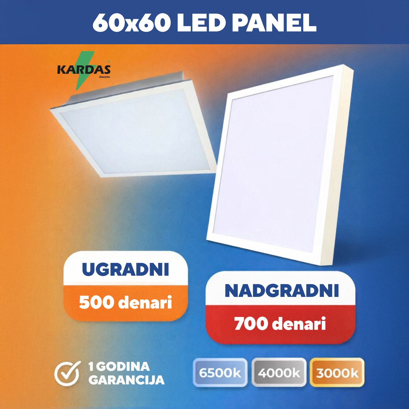 Kardas Elektrik / Кардаш Електрик Facebook ad: LED панели за секој простор, практични, економични и…