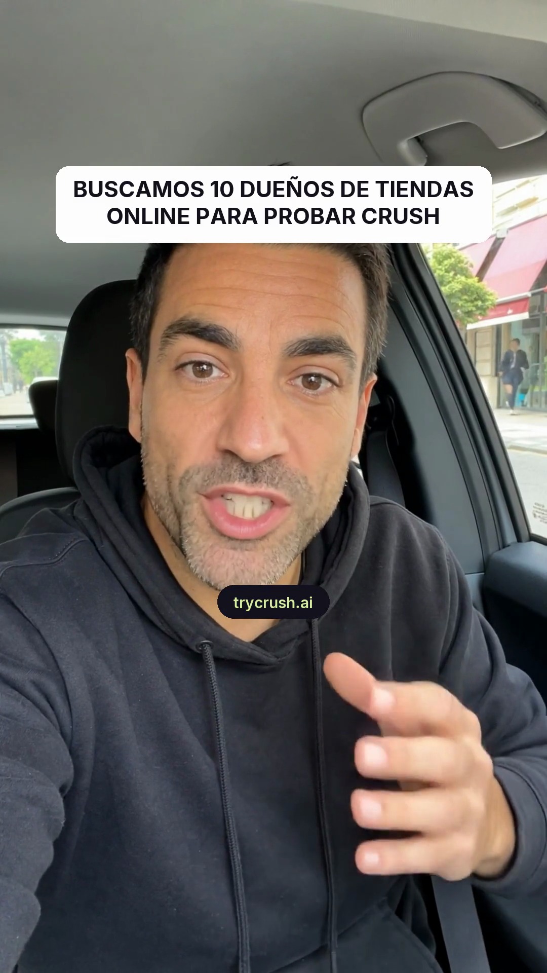 trycrush.ai Facebook ad: Buscamos 10 dueños de tiendas online