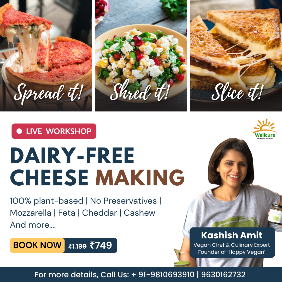 Wellcure Facebook ad: Make Vegan Cheese at Home, ₹749 Only