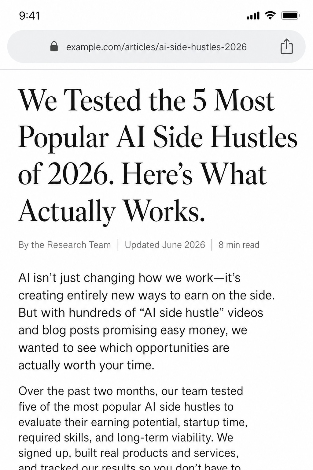 Wactuall Facebook ad: We Tested 5 AI Side Hustles. Only 1 Was Worth It.