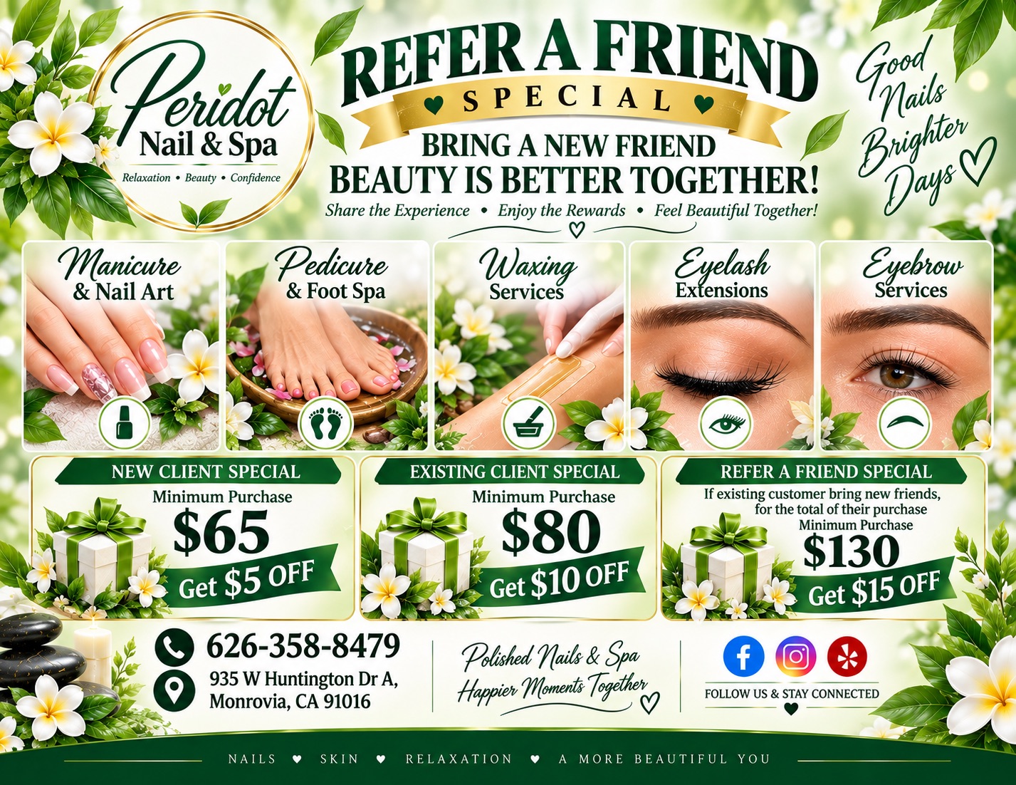 Peridot Nail & Spa Facebook ad: New clients welcome!