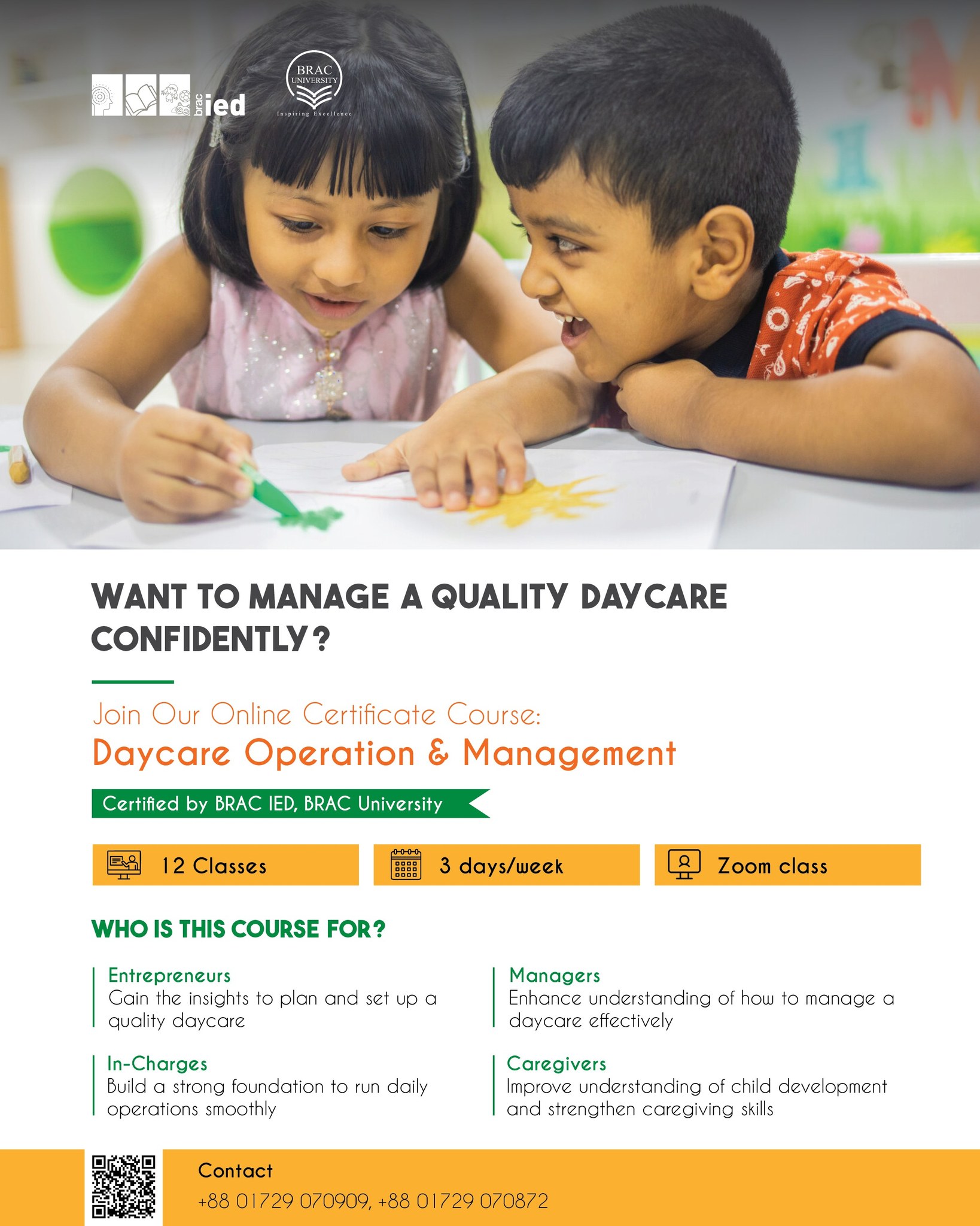 BRAC Institute of Educational Development Facebook ad: Transform your passion for childcare into expertise!