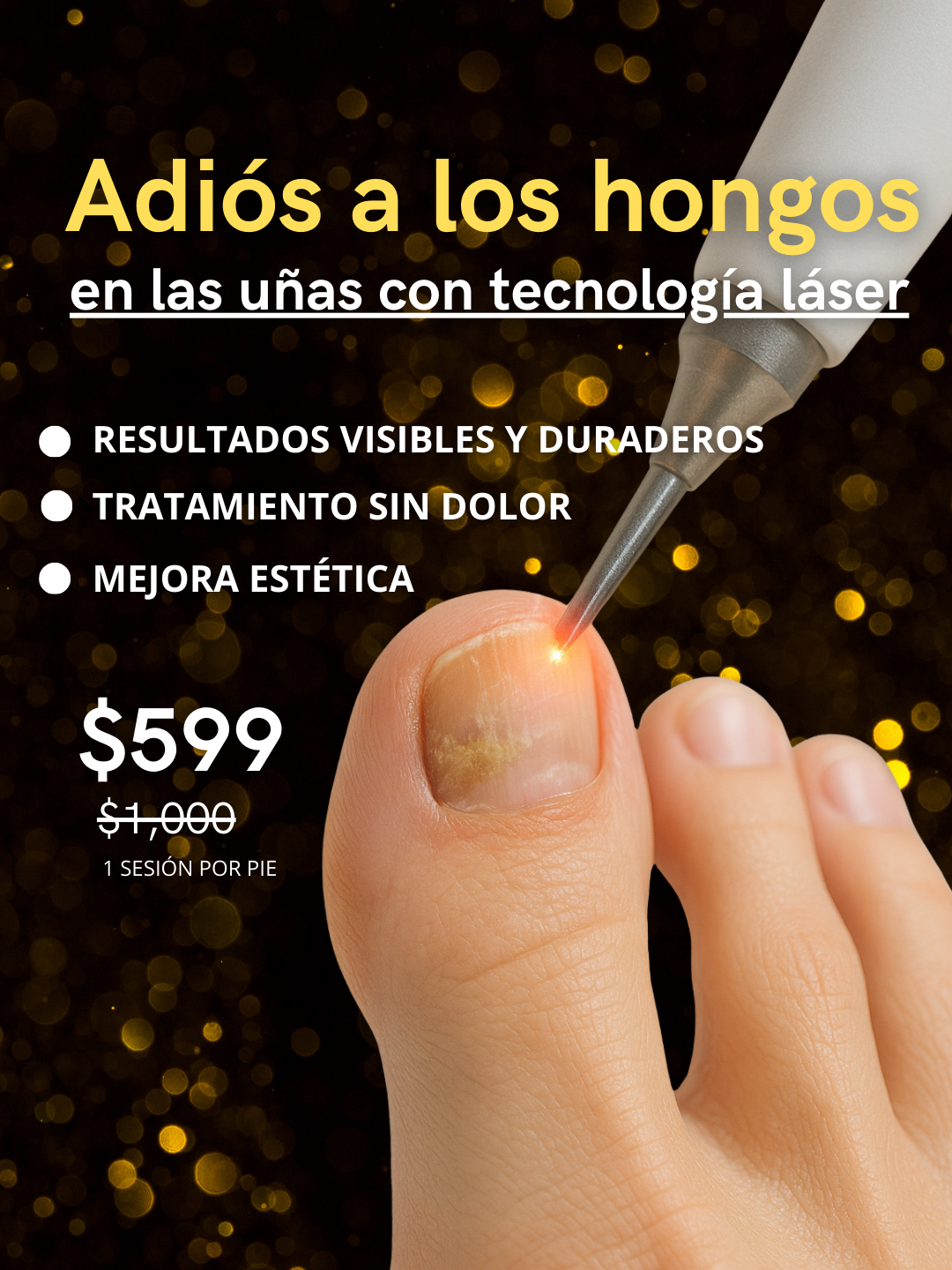 Wellness Center. Facebook ad: Uñas limpias y bonitas