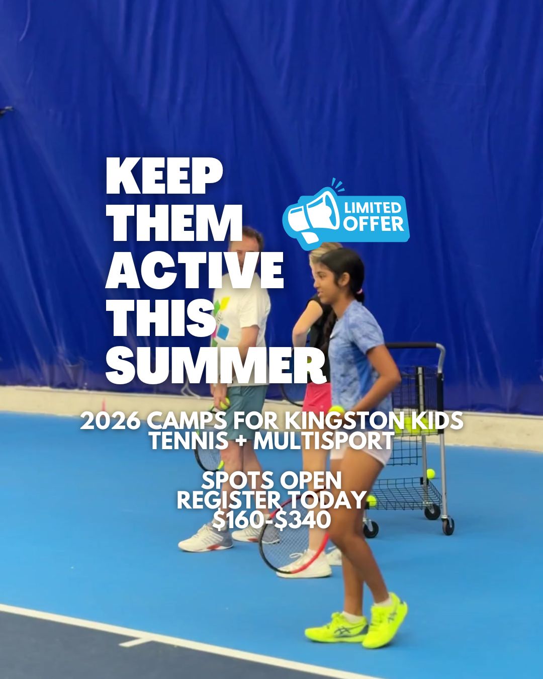 Kingston Racquet Centre Facebook ad: Kingston Summer Camps Now Open