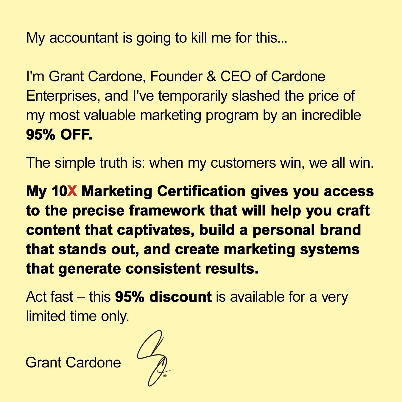 Grant Cardone Enterprises Facebook ad