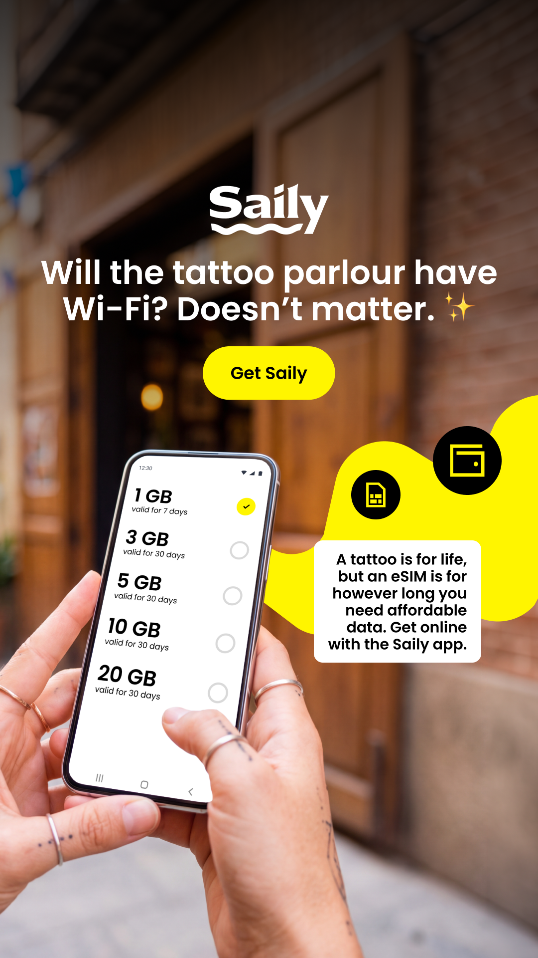 Saily Facebook ad
