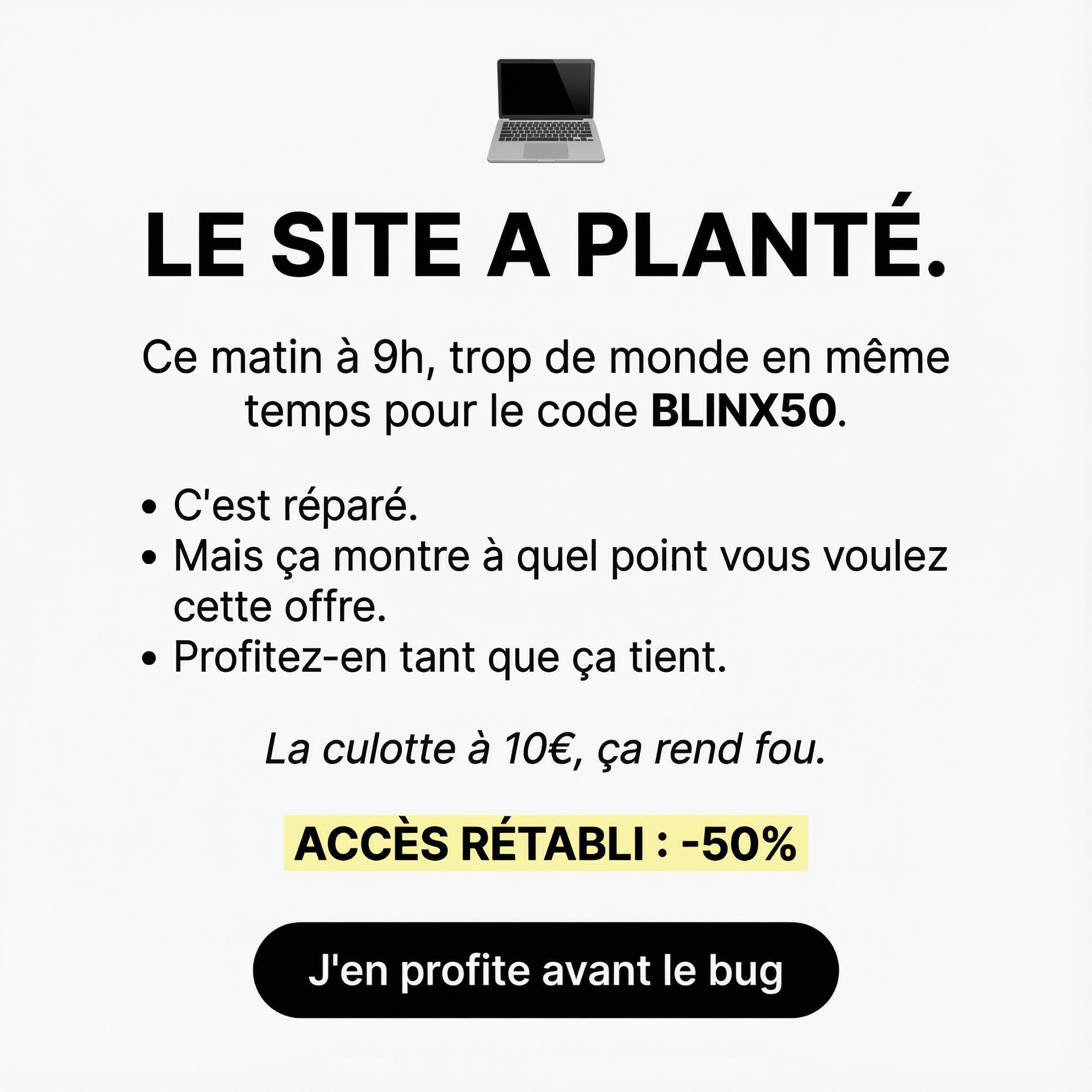 Blinx Facebook ad: La culotte qui change TOUT!