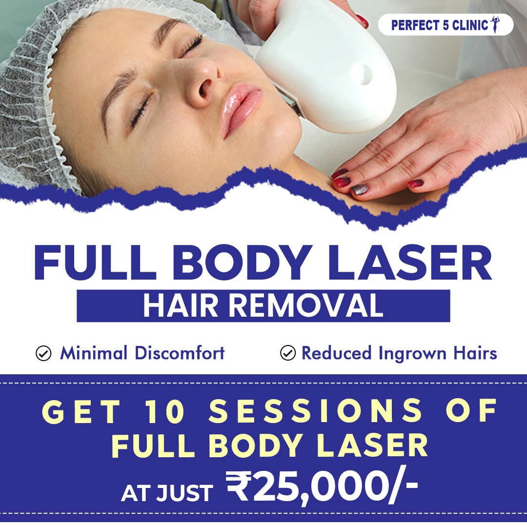 Perfect 5 Clinic - Noida Facebook ad: 10 Sessions of Full Body of Laser Hair Removal for Just…
