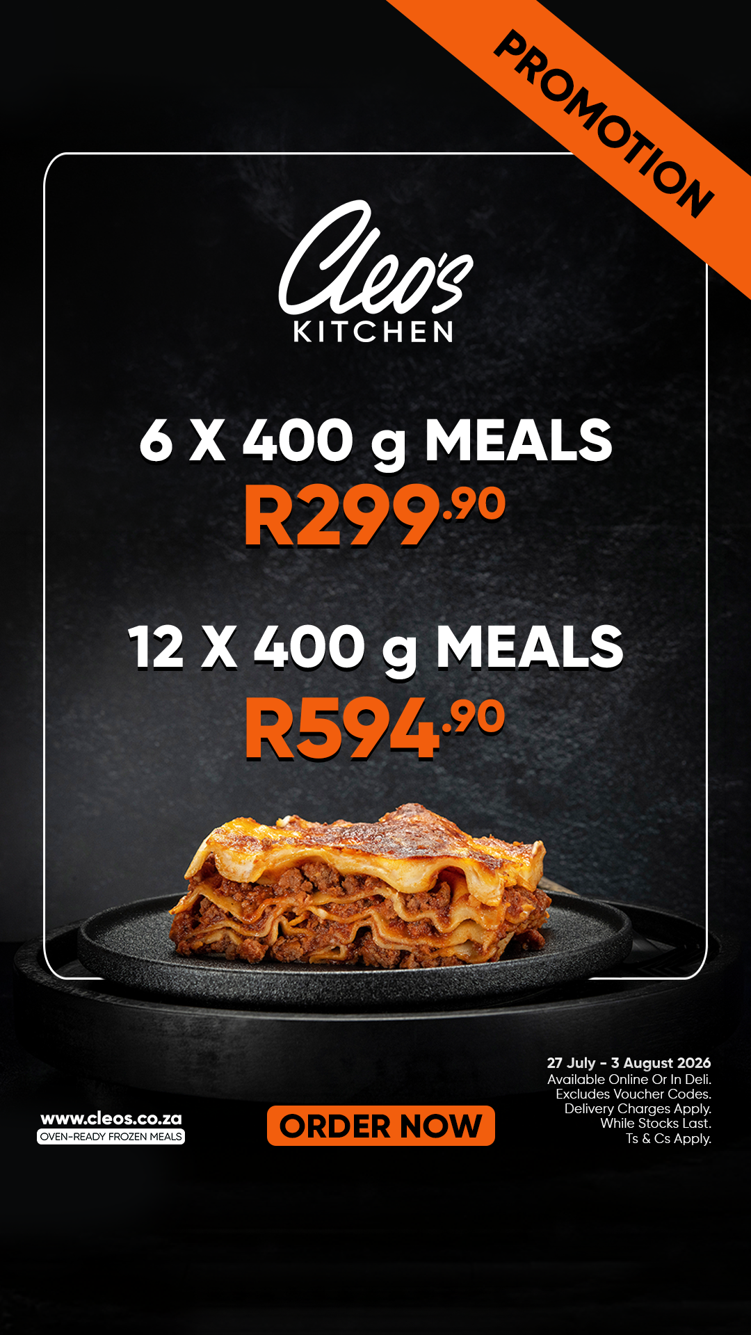 Cleo's Kitchen Facebook ad from Jul 27, 2026