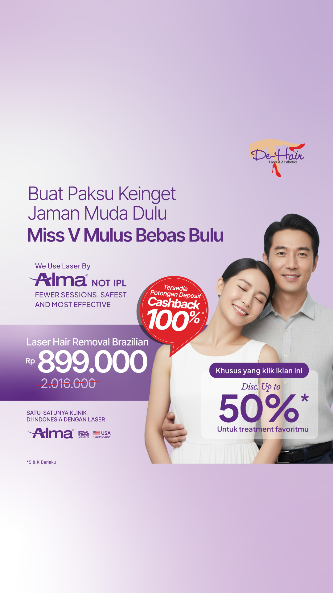 De-Hair Laser Hair Removal Facebook ad