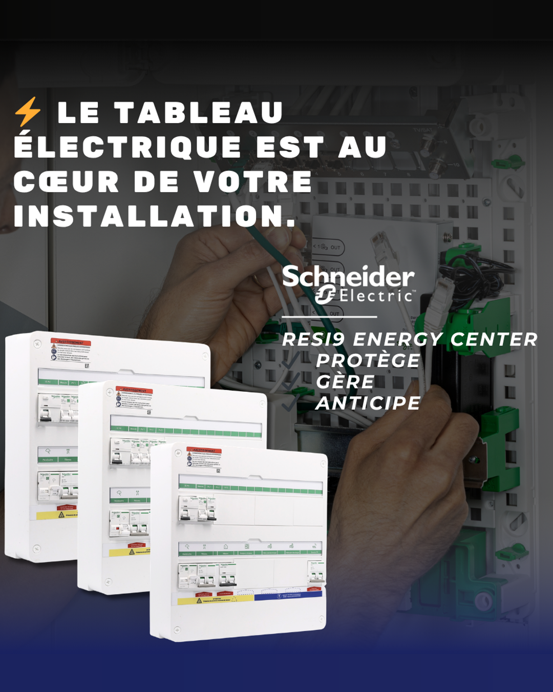 123elec.com Facebook ad: Tableau électrique Schneider Electric Rési9