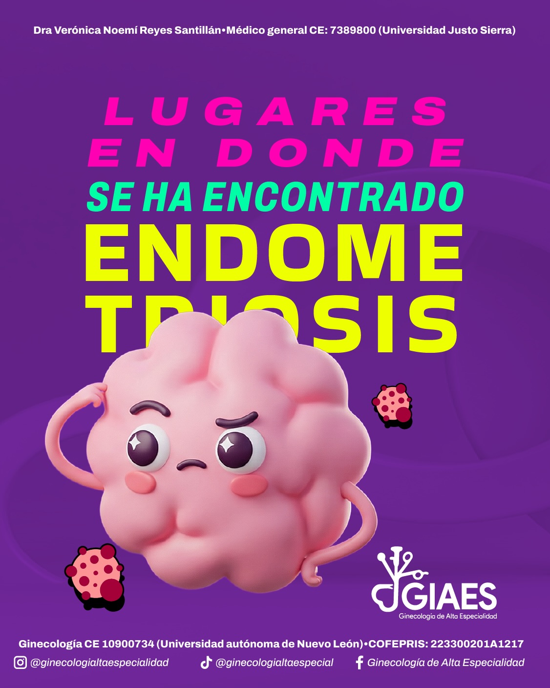 Ginecología de Alta Especialidad Dra. Verónica Reyes Santillán Facebook ad: La endometriosis es una enfermedad ginecológica en la…