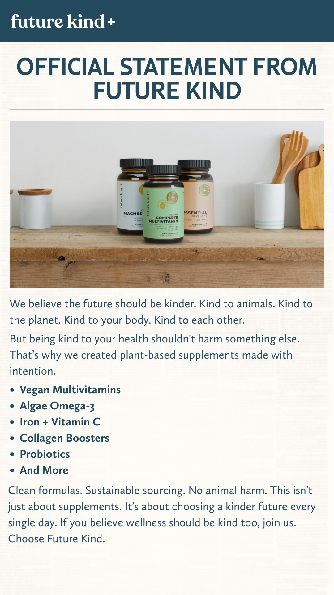 FUTURE KIND Facebook ad