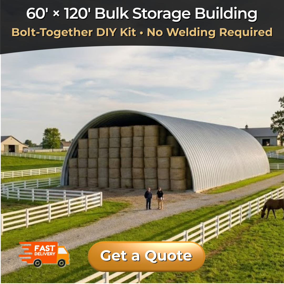 Future Buildings Facebook ad: Heavy-Duty DIY Steel Ag Storage Buildings