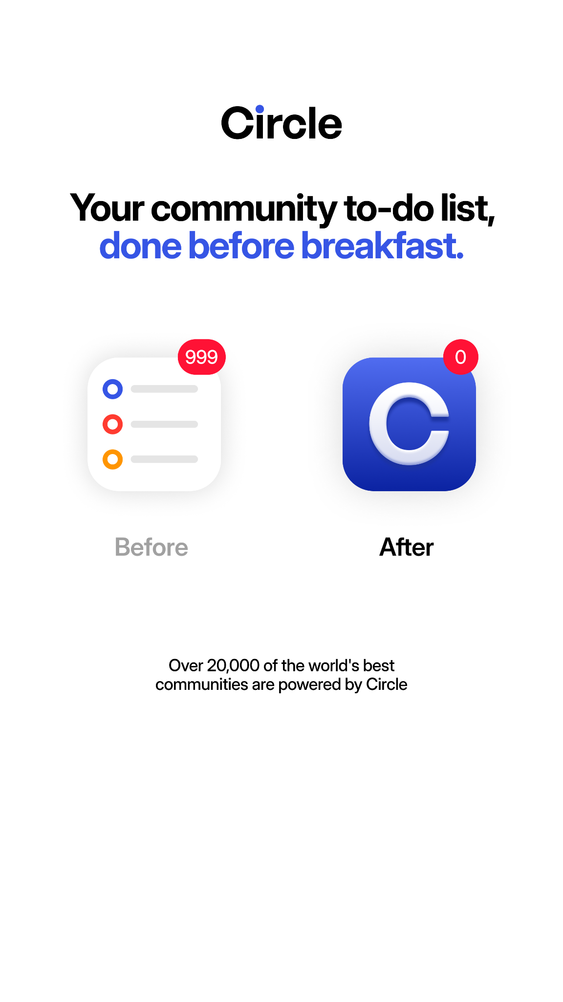 Circle Facebook ad: Circle helps you get more done for your community