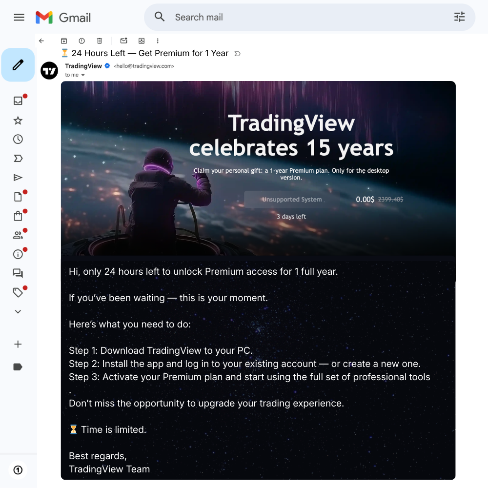 Crypto Community Facebook ad: Claim Premium