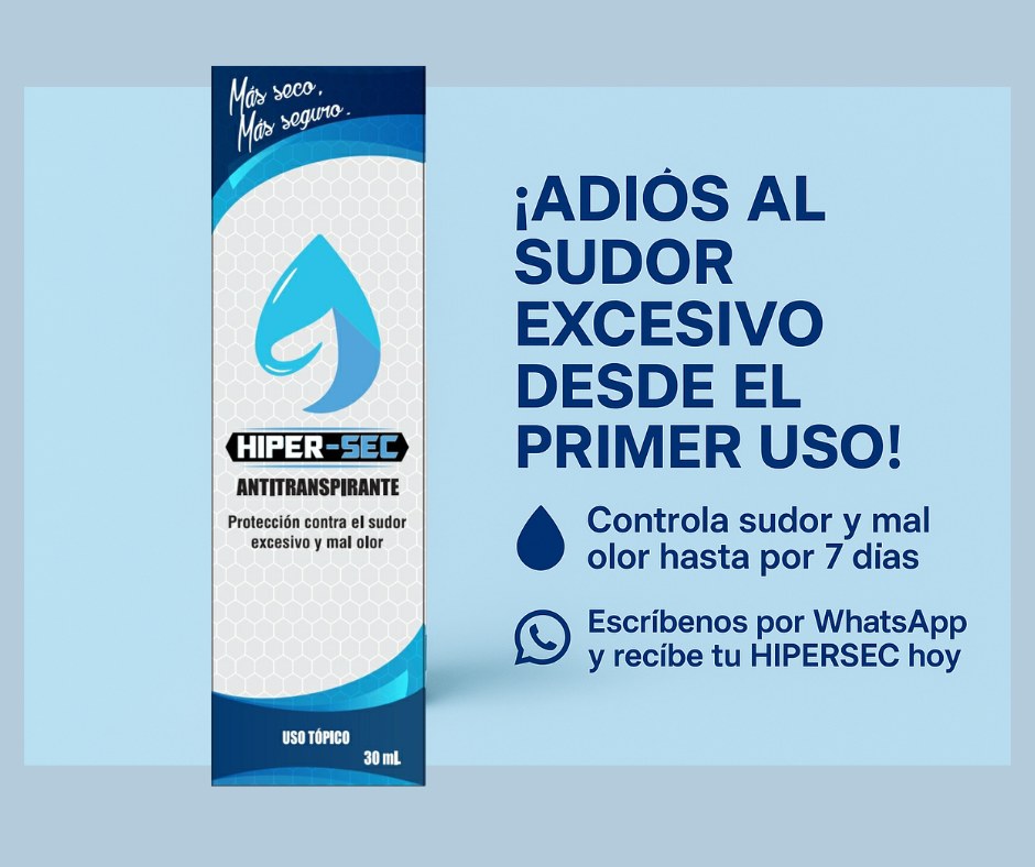 Hipersec Ecuador Facebook ad: ¿Sudas demasiado y te incomoda el mal olor?
