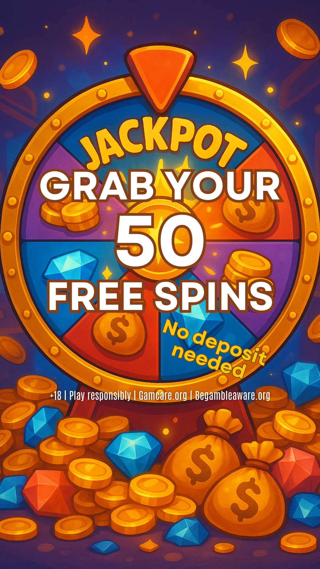 SpinHeroes Facebook ad: No Deposit